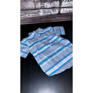 CD blue stripe button down blue shirt  sleeve shirt size 3T